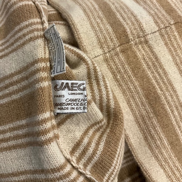 Rare 100% wool blend stripped maxi vintage 1970's Jaeger dress size L - Picture 5 of 10